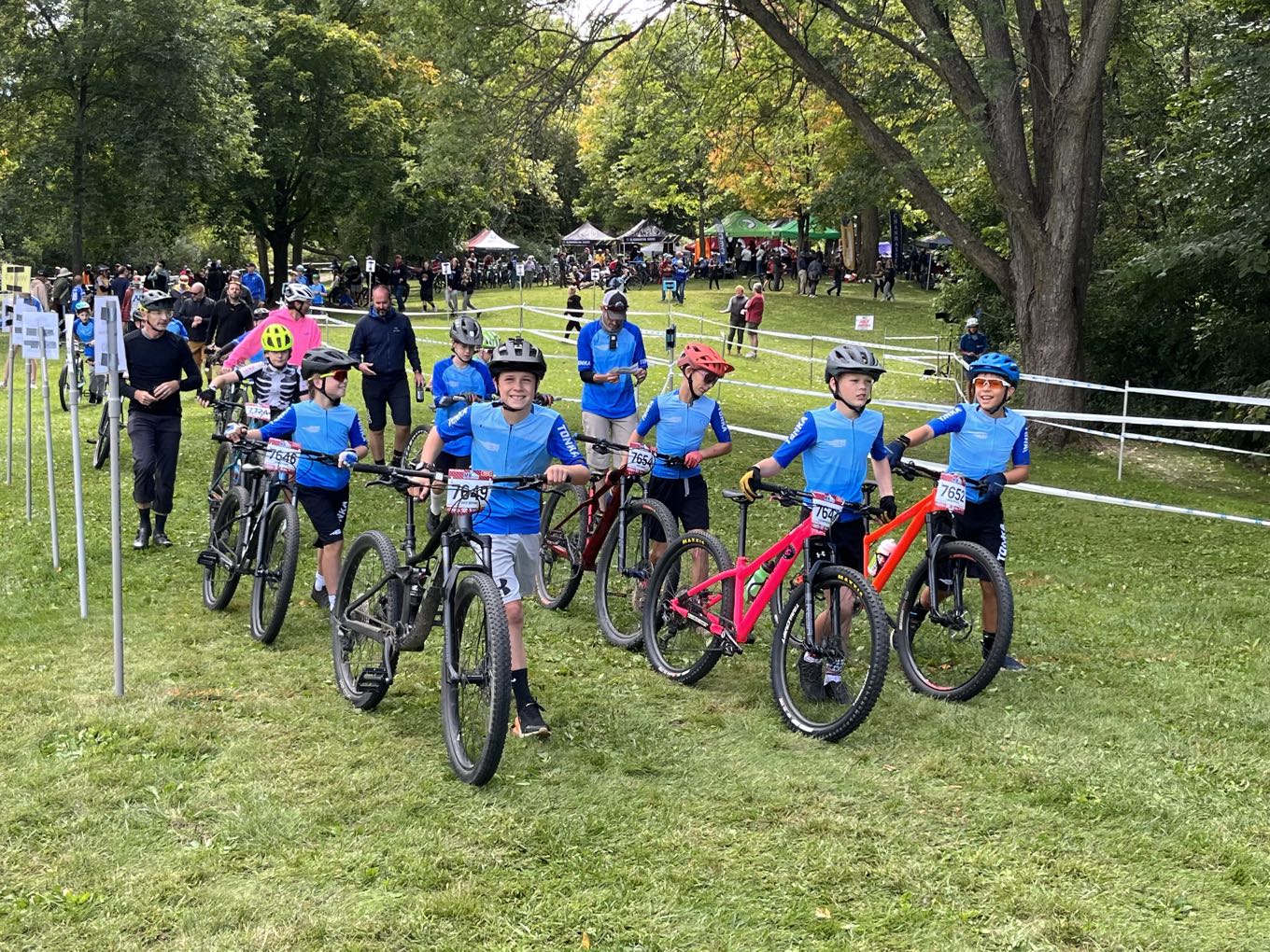 Young Tonka riders lined up at the staging area